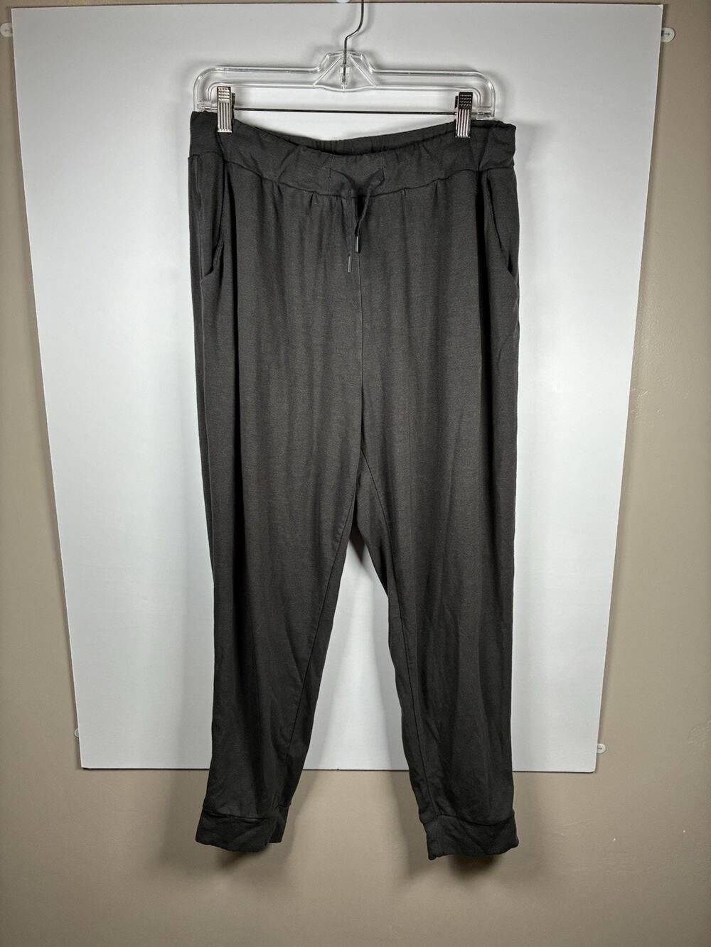 Cozy Earth Womens XL Bamboo Viscose Joggers Gray Drawstring Lounge Pants Soft